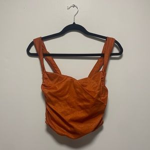 Orange shimmer crop top